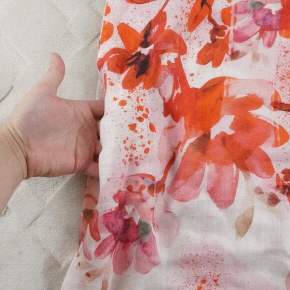 allegra masetti firenze Linen Maxi Dress Womens Small Floral Multi Color - Picture 2 of 10